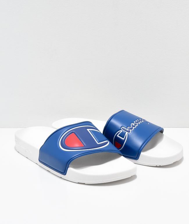 champion slides men white